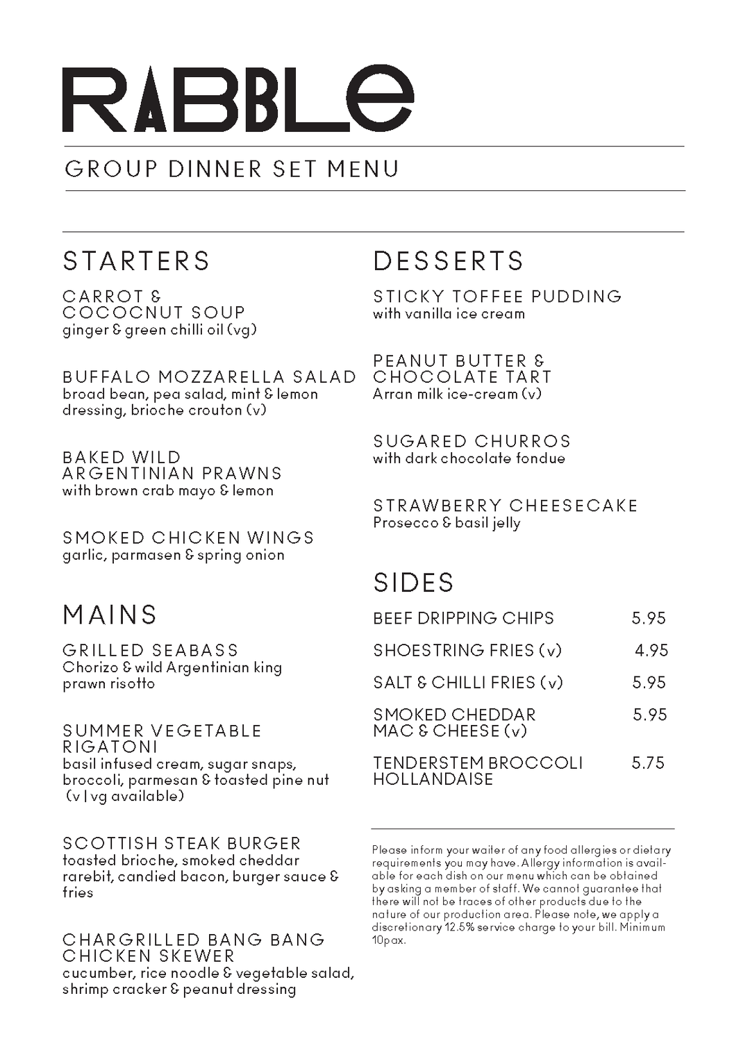 Spa & Dine Package – with Rabble