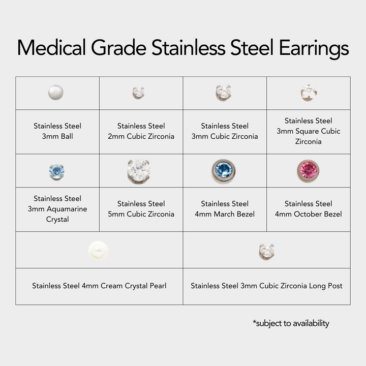 Ear Piercing - Medical Grade Stainless Steel / Titanium (Single) | PURE Spa & Beauty