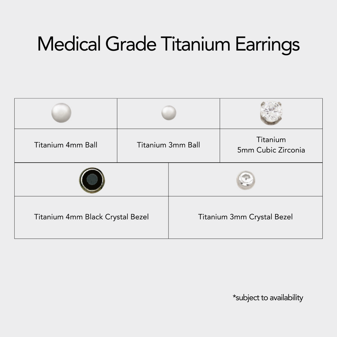 Ear Piercing - Medical Grade Stainless Steel / Titanium (Single) | PURE Spa & Beauty