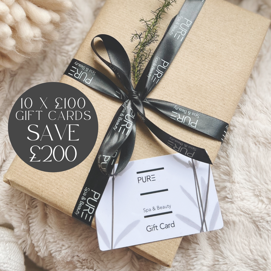 PURE Multi Buy - Buy 10 x £100 Gift Cards - Get 2 Free! | PURE Spa & Beauty