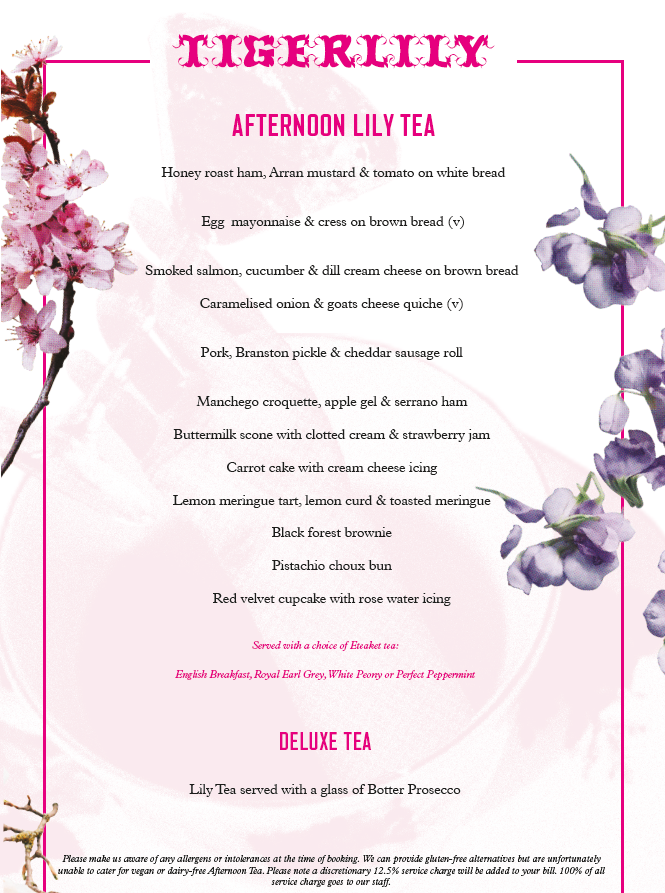 Spa & Afternoon Tea Package Edinburgh – Tigerlily | PURE Spa UK