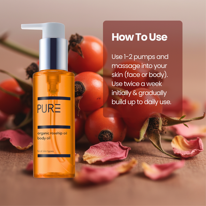 PURE Organic Cold-Pressed Rosehip Body Oil (100ml)